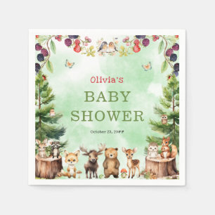 Woodland Animals Berry Blume Kinderdusche Serviette