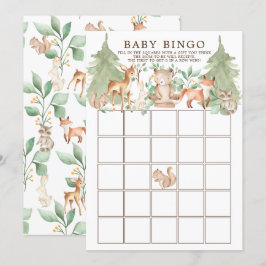 Woodland Animals BINGO Baby Showspiel Einladung
