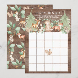 Woodland Animals BINGO Baby Showspiel Einladung