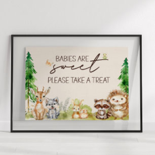 Woodland Animals Boho Baby Dusche Gefallen Zeichen Poster