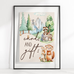 Woodland Animals Boho Baby Shower Cards Schild