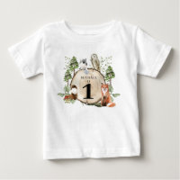 Woodland Animals Boy 1. Geburtstag T - Shirt