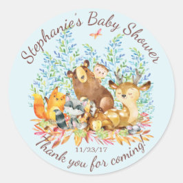 Woodland Animals Boys Baby Dusche Gefallen Sticker