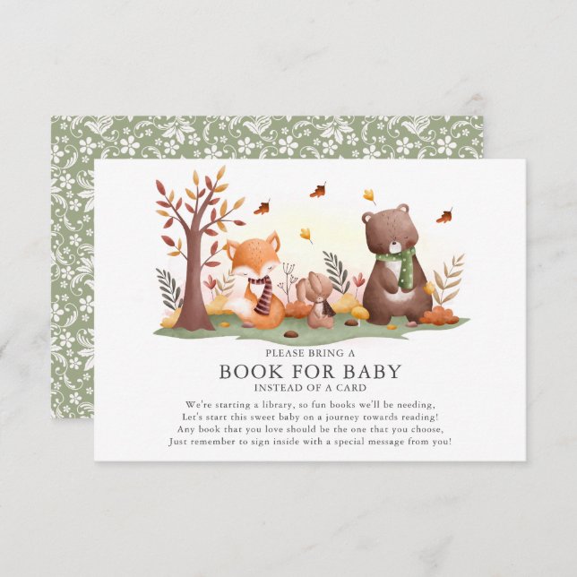 Woodland Animals Buch für Baby Begleitkarte (Vorne/Hinten)