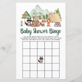 Woodland Animals Camping Kinderdusche Bingo Game