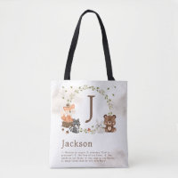 Woodland Animals Custom Monogram Poster