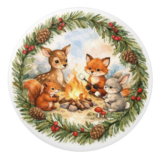 Woodland Animals Door Knob Keramikknauf