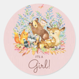 Woodland Animals Es ist ein Girl Fevor Sticker