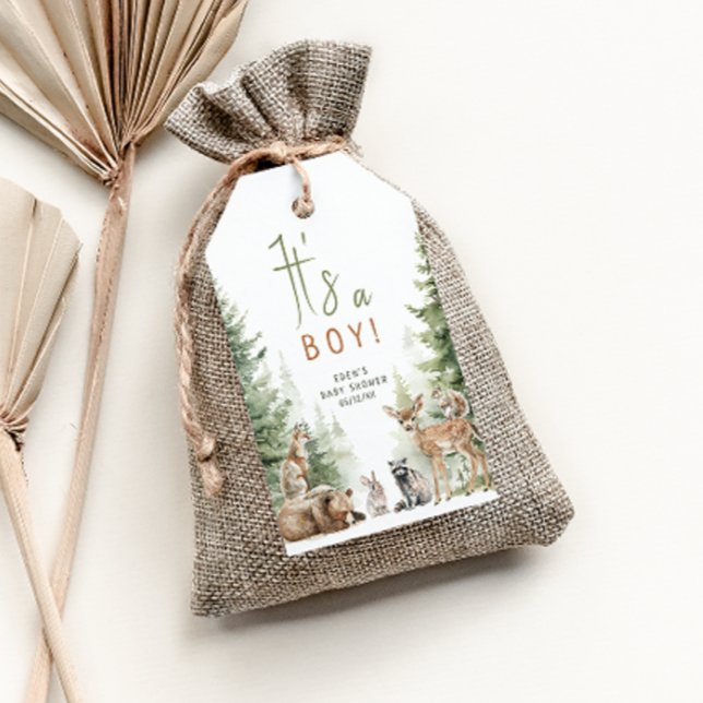 Woodland Animals Es ist eine Baby-Dusche Vielen Da Geschenkanhänger (Von Creator hochgeladen)