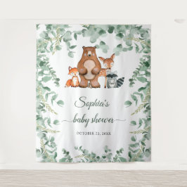 Woodland Animals Floral Baby Dusche Wandteppich