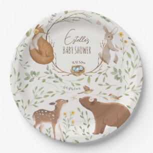 Woodland Animals Forest Friends Kinderdusche Pappteller