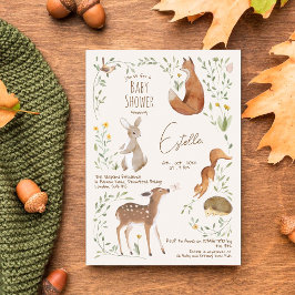 Woodland Animals Forest Friends Kinderdusche Postkarte