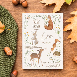 Woodland Animals Forest Friends Kinderdusche Postkarte