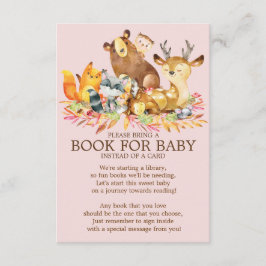 Woodland Animals Girls Baby Showbook Einladung