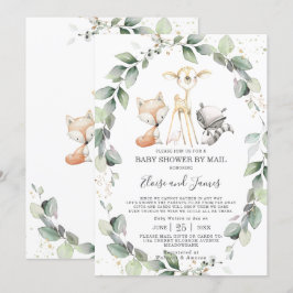 Woodland Animals Greenerity Baby Shower by Mail Einladung