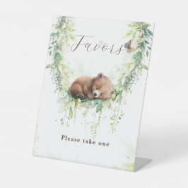 Woodland Animals Greenery Baby Boy Shower Favors Sockelschild