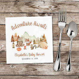 Woodland Animals Herbstabenteuer Kinderdusche Serviette