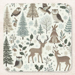 Woodland Animals Holiday Paper Untersetzer
