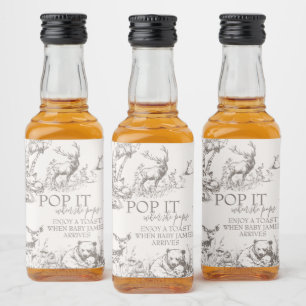 Woodland Animals Kinderdusche Danke Alkoholflaschenetikett