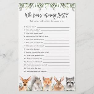 Woodland Animals Kinderdusche, die Mama am besten 