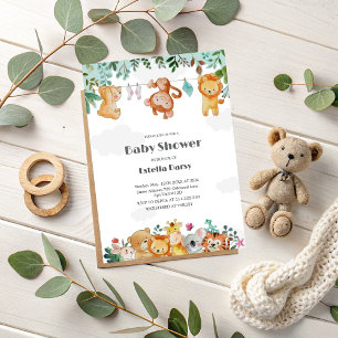 Woodland Animals Kinderdusche Einladung