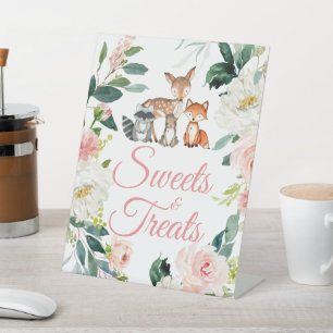 Woodland Animals Kinderdusche Süßigkeiten & Lecker Sockelschild