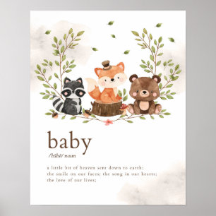 Woodland Animals Kinderzimmer Baby Meaning Poster
