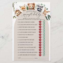 Woodland Animals Mama oder Vater Baby Shower Game