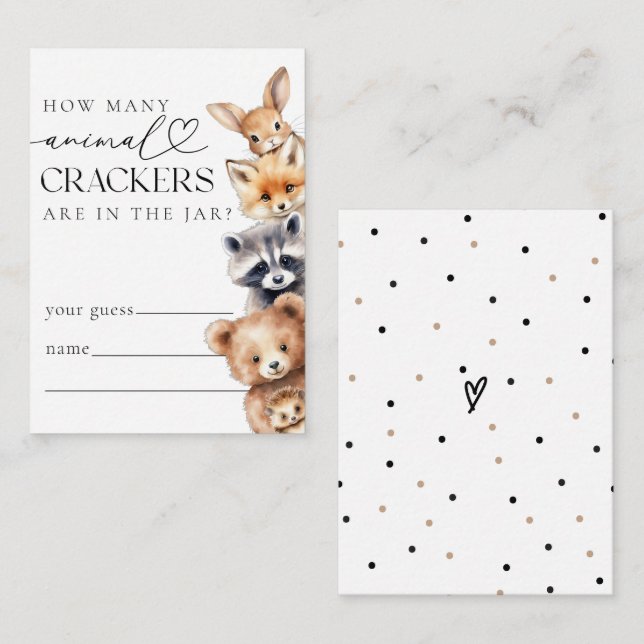 Woodland Animals Modernes Baby Showspiel Begleitkarte (Vorne/Hinten)