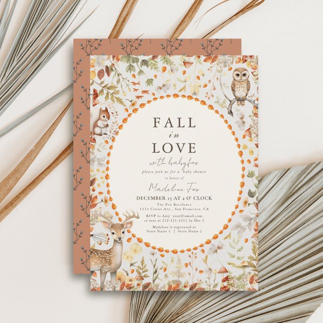 Woodland Animals Mushroom Forest Baby Dusche Einladung (Von Creator hochgeladen)