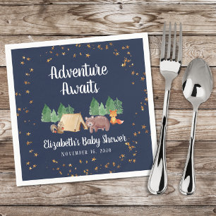 Woodland Animals Night Camping Babydusche Serviette