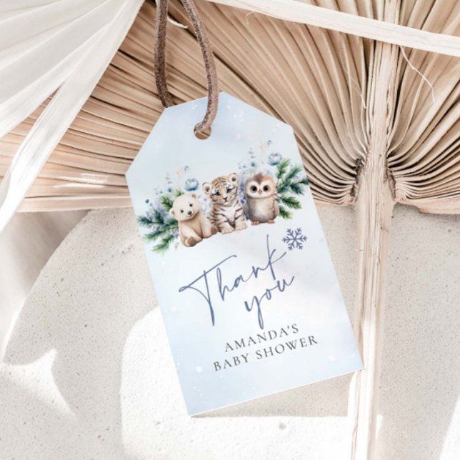 Woodland Animals Oh Baby Winter Baby Dusche Geschenkanhänger (Von Creator hochgeladen)