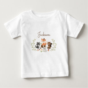 Woodland Animals Personalisiertes Baby-Shirt Baby T-shirt