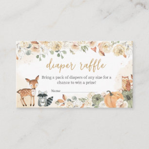Woodland Animals Pumpkin Baby Dusche Windel Raffel Begleitkarte