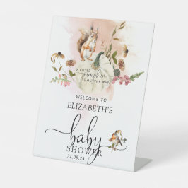 Woodland Animals Pumpkin Fall Baby Dusche Willkomm Sockelschild