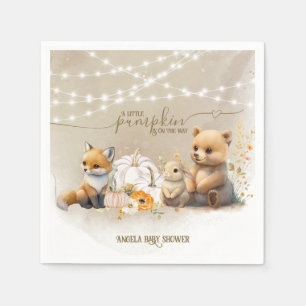 Woodland Animals Pumpkin Fall Floral Baby Dusche Serviette