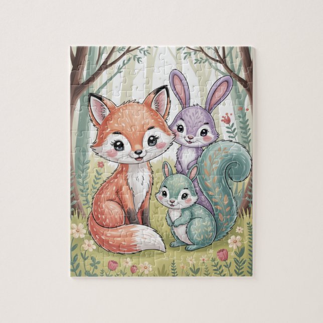 Woodland animals puzzle (Vertikal)