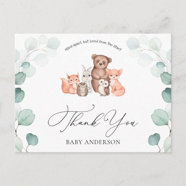 Woodland Animals Showdown by Mail Danke Postcard Postkarte (Vorderseite)