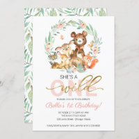 Woodland Animals Sie ist ein wilder erster Geburts