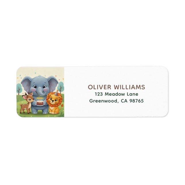 Woodland Animals Sweet Birthday Return Address (Vorne)