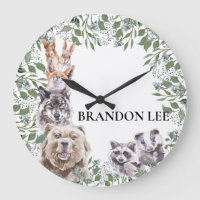 Woodland Animals Watercolor monogram Child Room
