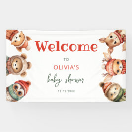 Woodland Animals Weihnachts-Winter-Kinderdusche Banner