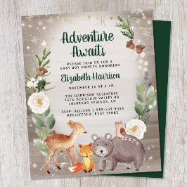Woodland Animals Winter Baby Dusche Einladung