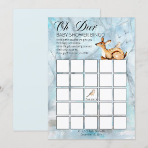 Woodland Animals Winter Boy Baby Shower Bingo Card Einladung