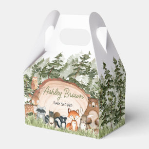 Woodland Animals Wood Slice Baby Dusche Geschenkschachtel