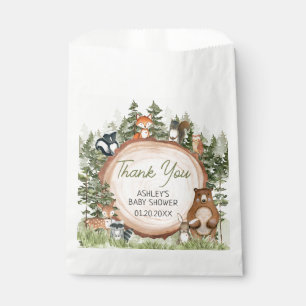 Woodland Animals Wood Slice Baby Dusche Geschenktütchen