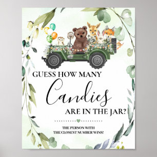 Woodland Animas Wie viele Candies Baby Showspiele Poster
