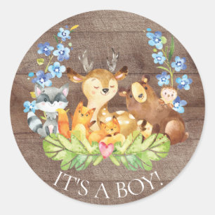 Woodland Animes ist ein Boy-Feve-Sticker Runder Aufkleber