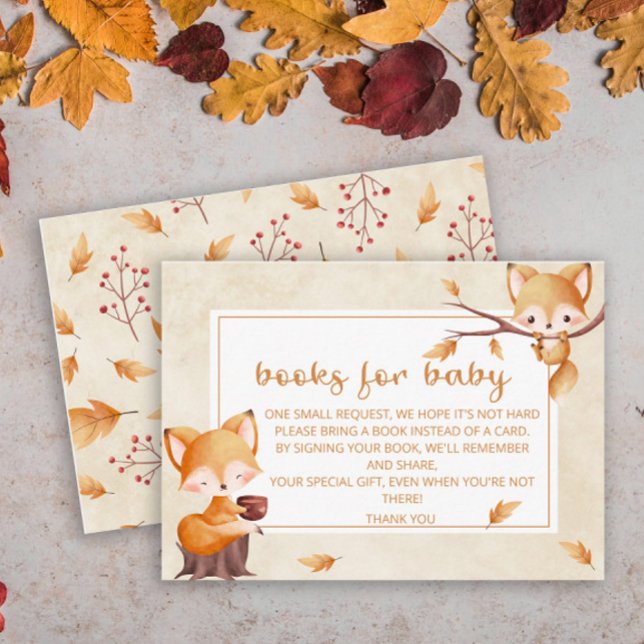 Woodland Autumn Baby Fox bucht Baby Ticket Begleitkarte (Von Creator hochgeladen)