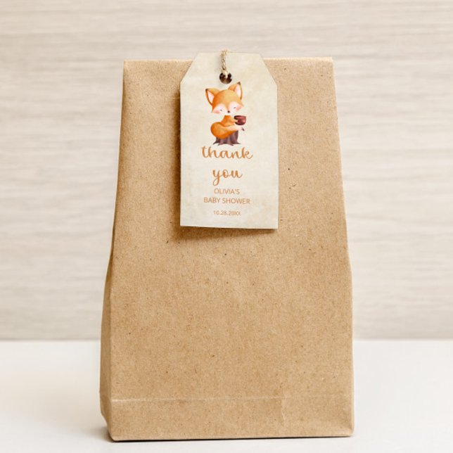 Woodland Autumn Baby Fox Vielen Dank Geschenkanhänger (Von Creator hochgeladen)